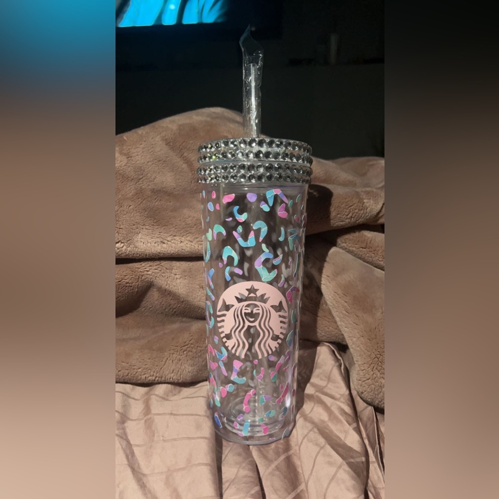 Multicolor leopard Starbucks custom tumbler
